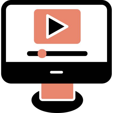 Video oynatıcı ikon vektör illüstrasyonu 