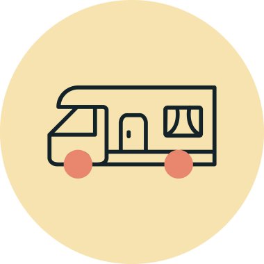 karavan web simgesi basit illüstrasyon