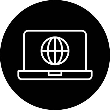 dizüstü bilgisayar simgesi, vektör illüstrasyonu basit tasarım