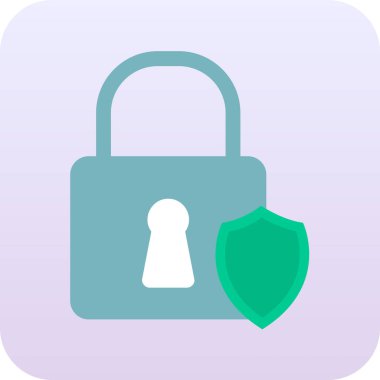 Asma kilit. Web simgesi basit illüstrasyon