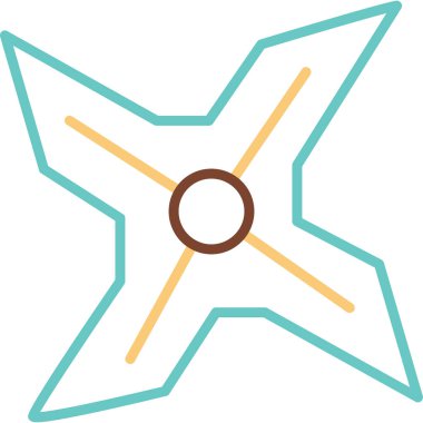 Shuriken simgesinin vektör illüstrasyonu          