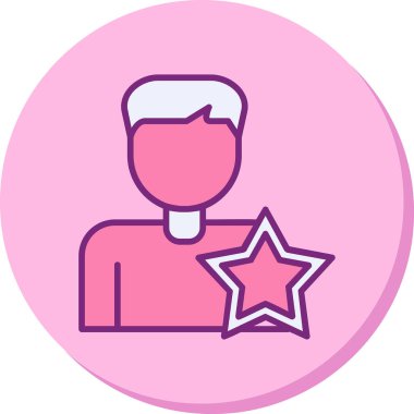 Yıldızlı adam, teşvikli ikon vektör illüstrasyonu