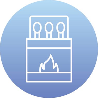 Kibrit. Web simgesi basit illüstrasyon 