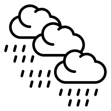 Yağmurlu bulutlar. Web simgesi basit illüstrasyon
