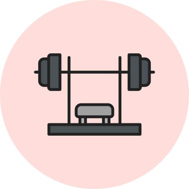 Bench Press simge vektör illüstrasyon tasarımı 