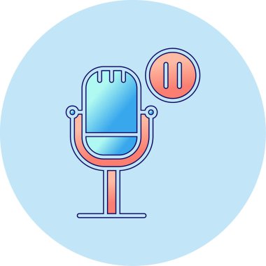 mikrofon, Düğmeyi Duraklat ikon vektör illüstrasyonuName