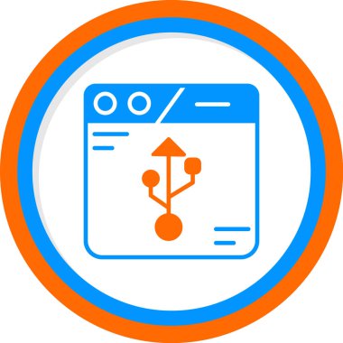 usb merkez simgesi, vektör illüstrasyonu basit tasarım