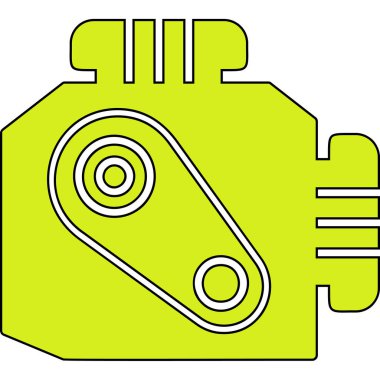 Araba Motoru Web simgesi, vektör illüstrasyonu