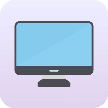 Bilgisayar monitörü. Web simgesi basit illüstrasyon 