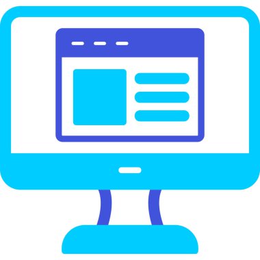 Web sitesi işareti, vektör illüstrasyonlu blog simgesi, bilgisayar ekranı