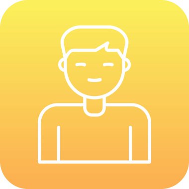  Erkek kullanıcı. Web simgesi basit illüstrasyon