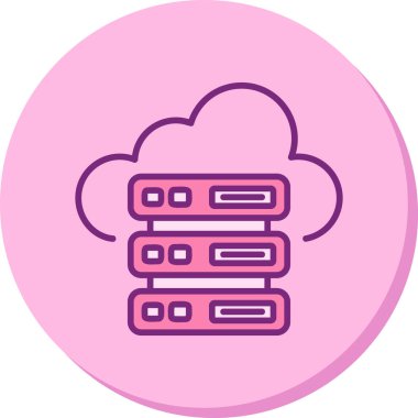 Bulut Sunucusu simgesi, vektör illüstrasyonu basit tasarım