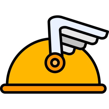 kanatlı kask simgesi, basit ağ biçimi