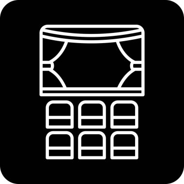 Tiyatro Web simgesi, vektör illüstrasyonu