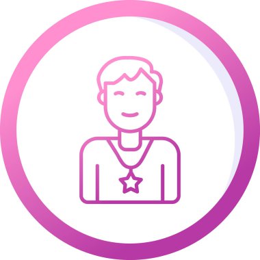 Yıldızlı erkek avatar. Web simgesi basit illüstrasyon 