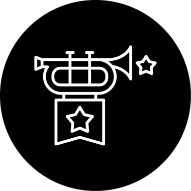 Trompet simgesi, vektör illüstrasyonu basit tasarım