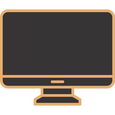 Bilgisayar monitörü. Web simgesi basit illüstrasyon 