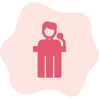 Siyaset ikonu. Web için basit bir konferans vektör simgesi çizimi