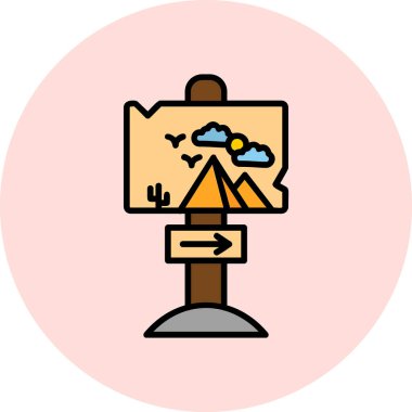 Ok simgesi, vektör illüstrasyonlu tabela