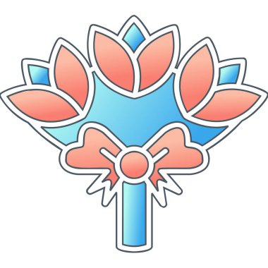 Çiçek buketi. Web simgesi basit illüstrasyon