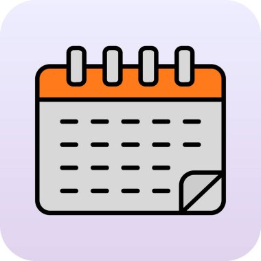 Takvim simgesi, vektör illüstrasyonu basit tasarım