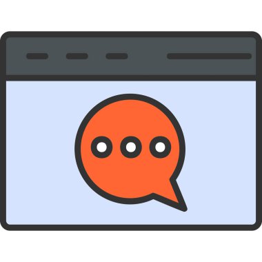 Web sohbet renk çizgisi vektörü simgesi 