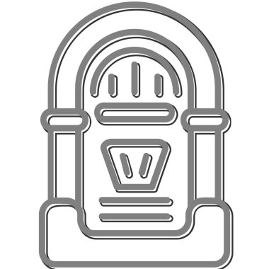 Müzik kutusu simgesi, vektör illüstrasyonu