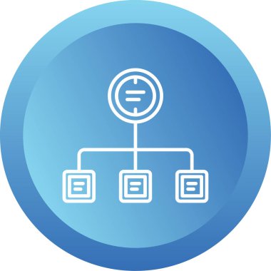 İş diyagramı simgesi. Ağ şeması simgesi. Veritabanı sembolü, vektör illüstrasyonu