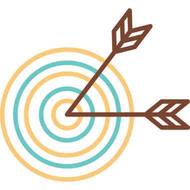 Oklu hedef. Web simgesi basit illüstrasyon 