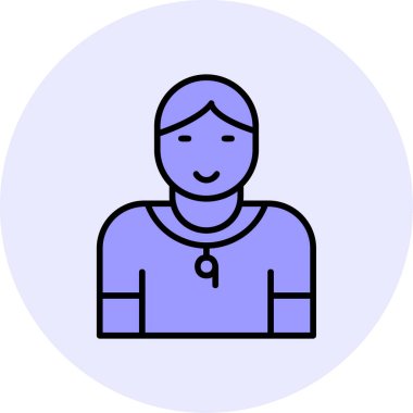 Jimnastik eğitmeni web simgesi, vektör illüstrasyonu