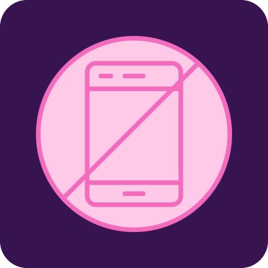Cep telefonu yasak işareti. Web simgesi basit tasarım