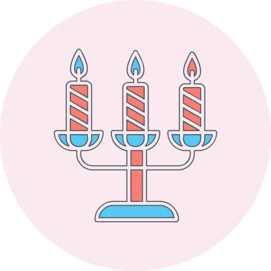 Bir şamdan ağ simgesinin vektör illüstrasyonu 