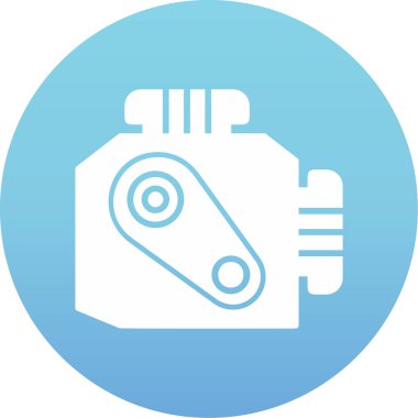 Araba Motoru Web simgesi, vektör illüstrasyonu
