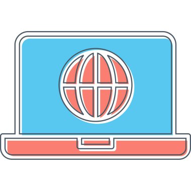 dizüstü bilgisayar simgesi, vektör illüstrasyonu basit tasarım