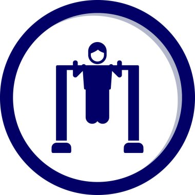 Çubuk Simgesini Aç, Çekme Egzersizi Yapan Kişi. Vektör İllüstrasyonu 