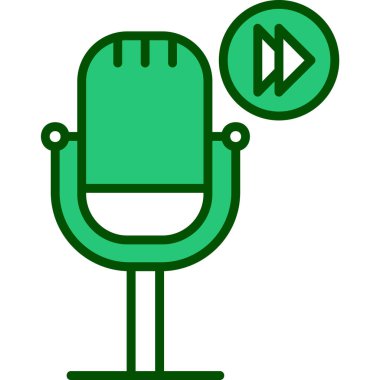 Podcast İleri sar. Web simgesi vektör illüstrasyonu        