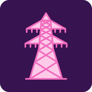 elektrik kulesi simgesi, vektör illüstrasyonu