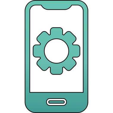 akıllı telefon ayarlama web simgesi vektör çizimi 