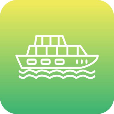 Yolcu gemisi. Web simgesi basit illüstrasyon