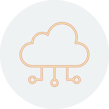 bulut hesaplama ağ simgesi, vektör illüstrasyonu 