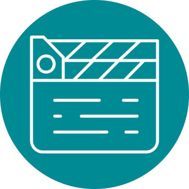 Alkış tahtası simgesi. Film yapma işareti, vektör illüstrasyonu