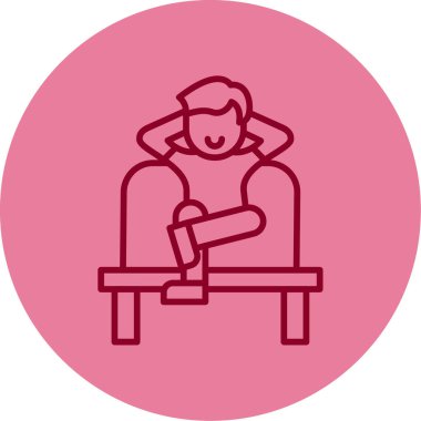 Sandalyede oturan adam, uygun simge 