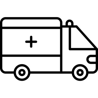 Ambulans Simgesi Basit Vektör İllüstrasyonu