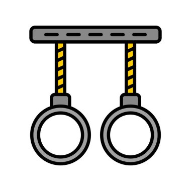 Modern Jimnastik Halkaları simgesinin vektör çizimi            