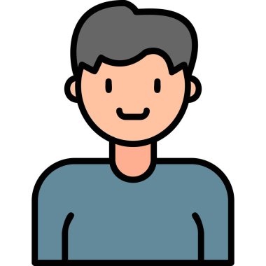 İnsan avatar web simgesi basit illüstrasyon 