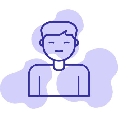  Erkek kullanıcı. Web simgesi basit illüstrasyon