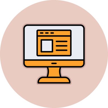 Web sitesi işareti, vektör illüstrasyonlu blog simgesi, bilgisayar ekranı