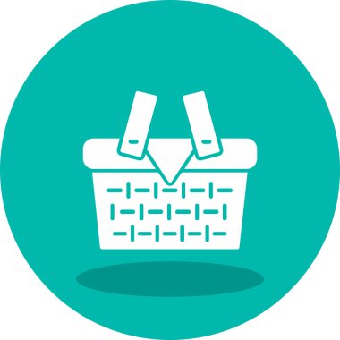 piknik sepeti simge vektör çizim