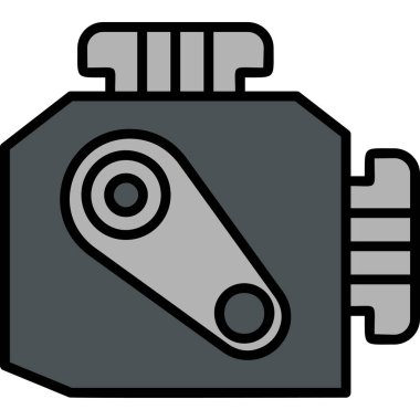 Araba Motoru Web simgesi, vektör illüstrasyonu