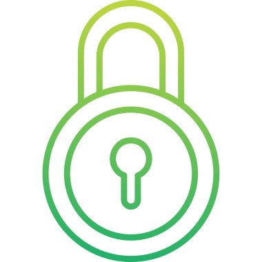 kilit düz simge vektör çizim